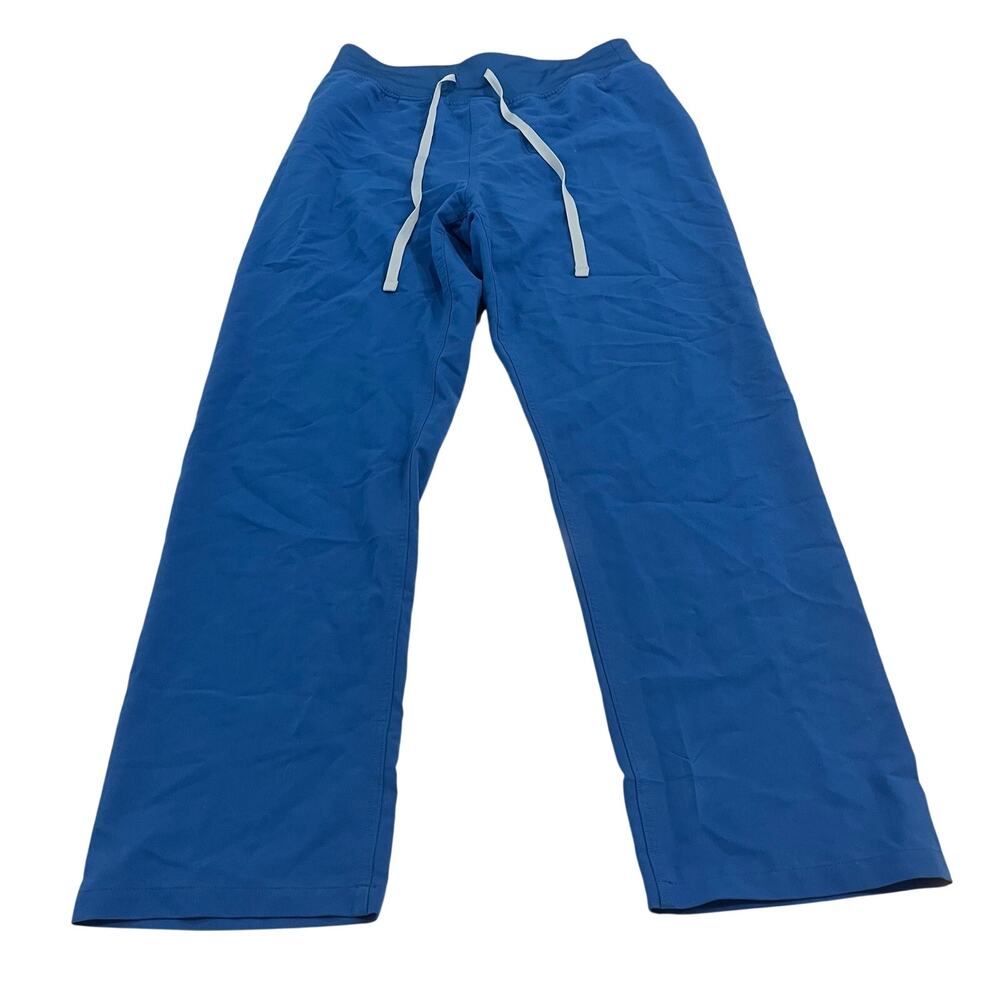 Figs Livingston High-Rise Straight-Leg Scrub Pant in Royal Blue Medium Petite